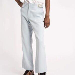 Sies Marjan Trousers Pastel Light Blue Vice Cotton Crepe Pants Belt 28 Chino